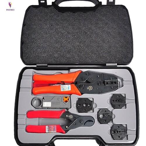 Connect with the axial compression tool set HT-330K portable BNC coaxial terminal compression tool set