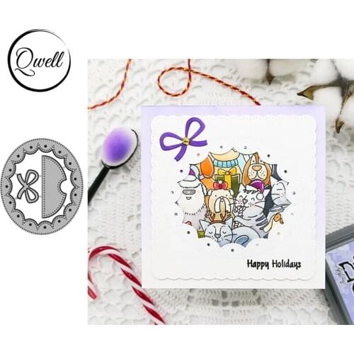 QWELL Scallop Oval Bow-knot Notch Metal Cutting Dies Set DIY Scrapbooking Paper Cards Craft Decor Album 2020 New