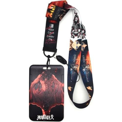 Sliding Card Holder Neck Strap with Lanyard Badge Holder Business Credit ID Card Bus ID Holders Protector Cover