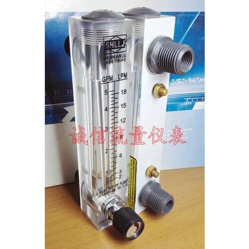 LZM-15T adjustable panel type flow meter, 0.5~5GPM, 2~18LPM liquid flowmeter