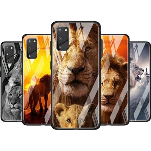 The Lion kingdom animal for Samsung Galaxy S20 FE Ultra Note 20 S10 Lite S9 S8 Plus Luxury Tempered Glass Phone Case Cover