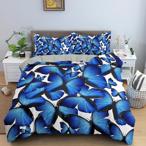 Beautiful Butterfly Pattern Duvet Cover Luxury Bedding Set 3D Printed Quilt Cover With Pillowcase King Queen Twin Bedclothes