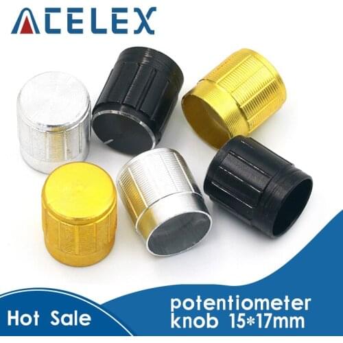 5pcs Aluminum alloy potentiometer knob antiskid single double potentiometer special trumpet 15*17mm 15*17 knob