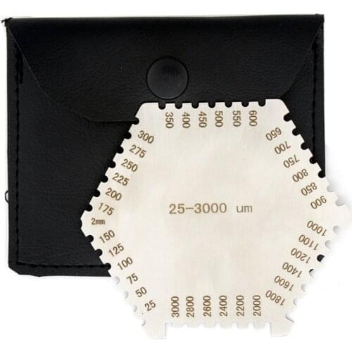 SANHOOII Precision Hexagon Stainless Steel Wet Film Comb 25-3000um Wet Film Thickness Gauge