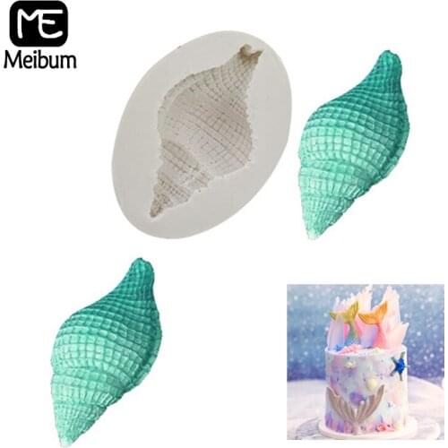 Meibum Ocean Shellfish Theme Silicone Sea Conch Mold DIY Cake Pastry Decorating Mould Fondant Chocolate Pan Party Baking Tools