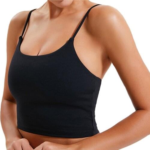 Gym Fitness Bras Push Up Padded Crop Tops Women Plain Soft Yoga Workout Sports Fitness Running Bras Tank Tops