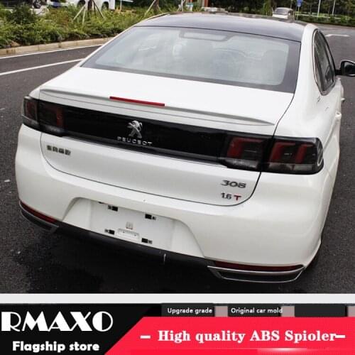 For Peugeot 308 Spoiler 2016-2019 Peugeot 308 spoiler High Quality ABS Material Car Rear Wing Primer Color Rear Spoiler