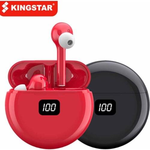 KINGSTAR TWS Bluetooth Headphones 3D Stereo Wireless Earphones Sports with Dual Mic Headest Auto Connect Waterproof Earpieces