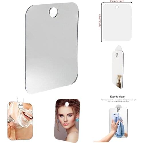 Bathroom Hanger Fogless Acrylic Anti Fog Shower Silver Mirror Fog Free Mirror Washroom Travel For Man Shaving Mirror Room Decor