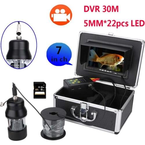 15M 30M Professional Underwater Fishing Video Camera Fish Finder 7 Inch DVR Video Recorder 360 Degree Rotating 1000 TVL Camera