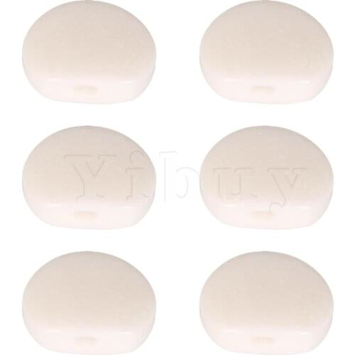 Yibuy 6pcs Guitar Tuning Machine Head Pearloid Oval Acrylic Buttons For Ukulele White