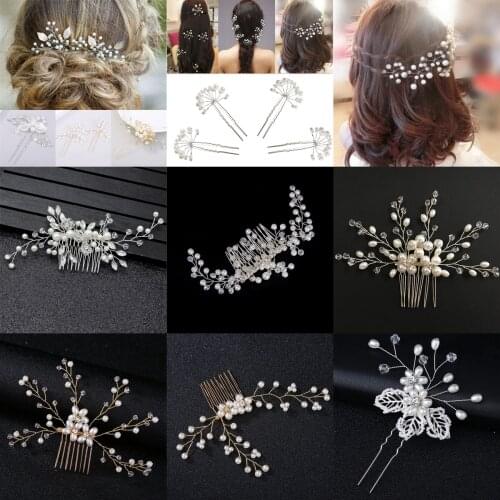 Pearl Rhinestone Hairpins Wedding Hair Accessories Silver Pearl Hairpins Flower Bridal Hair Pins Hair Ornaments Hair Stick