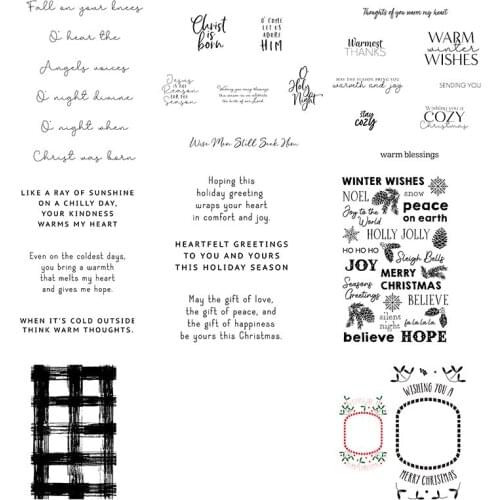 Winter Wishes Words Transparent Silicone Clear Stamp For Scrapbooking DIY Craft Decoration Soft Stamp Photo Album Making