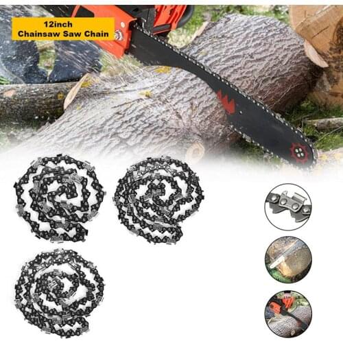 2/3PCS 12 Inch Chainsaw Semi Chisel Chains 3/8LP 22 Cutter 45 Drive Links Wood Cutting Replacement Parts for Electric Saw