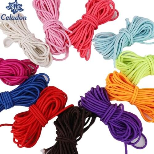 2.5mm 5Meters/lot Colorful High-Elastic High-Quality Round Elastic Rope Rubber Band Line Cord for DIY Jewelry Accessories Crafts