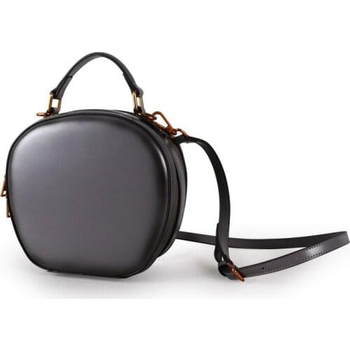 2020 new design split leather women round small purse vintage crossbody bags