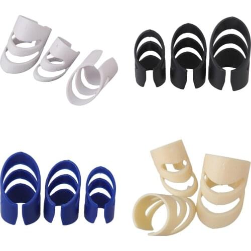 3x Plastic Stringed Finger Picks Finger Ring Cover for Harp Banjo Black