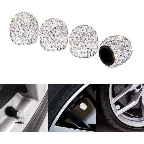 4Pcs/Lot Soft Clay Rhinestone Car Tire Valve Caps Diamond Shining Dustproof Caps Car Accessories