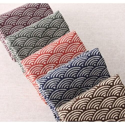 45cm*110cm Wind green printed cotton linen Bronzing Baby clothes, kimono, dresses, shoes, big skirt, patchwork, tablecloths