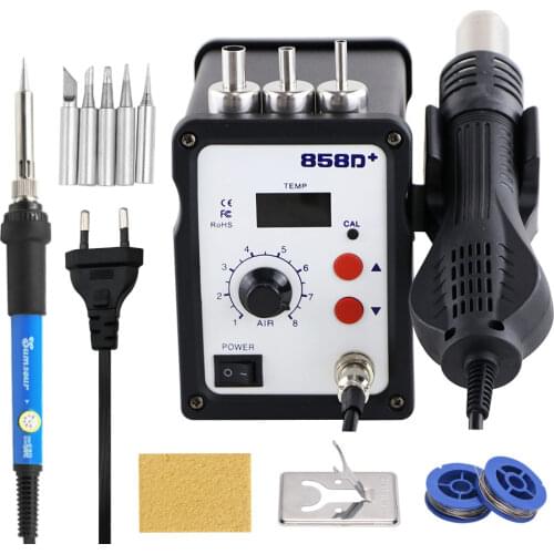 858D+ Digital Display Adjustable Thermostat 220v 110v Hot Air Gun Desoldering Station Mobile Phone Repair Welding Tool