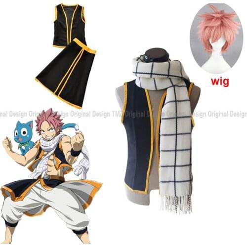 Anime Fairy Tail Sorcerer Natsu Dragneel Unisex Cosplay Costume Emboitement Magician Naz Dora Gonul Because Clothes Suit