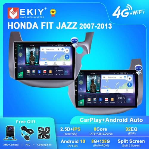 EKIY Android Car Radio For HONDA FIT JAZZ 2007-2013 Navigation GPS 1280*720 DSP Carplay Multimedia Video Player Auto Stereo DVD