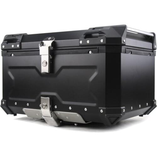 X type Motorcycle Embossed Aluminum Alloy Tail Box Trunk Luggage Box 65L Large Electric Vehicle Tail Box Storage Box