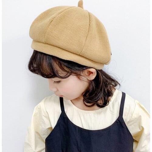 Beret for Girls Formal Childrens Hat Child Formal Winter Cap for Kids Czapka Zimowa Dziecko Gorro Bebe Nino Solid Cotton
