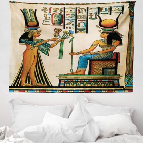 Ethnic Mikrofiber Large Wall Tapestry Ancient Hieroglyphics Ancient Egypt Fabric Decorative Wall hanging 230cm x 140cm
