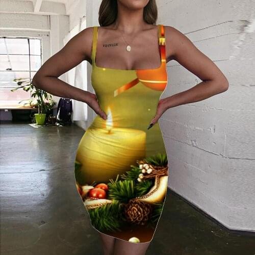 Giyu Brand Christmas Dress Women Gift 3d Print Party Sundress Harajuku Bodycon Dress Womens Clothing Club Vintage Boho Femme