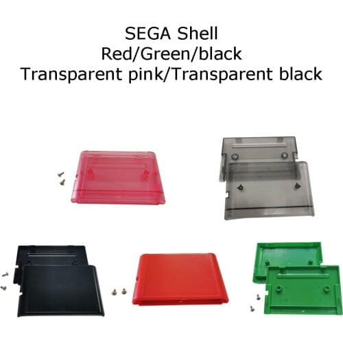 10pcs/set SEGA Housing Case Cartridge Card Shell Cover with screws,black/Red/Green/Transparent black/Transparent pink