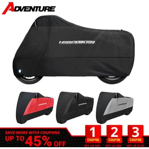 HEROBIKER Motorcycle Cover Waterproof Universal Outdoor Moto Cover UV Protector Scooter All Season Bike Rain Dustproof Cover