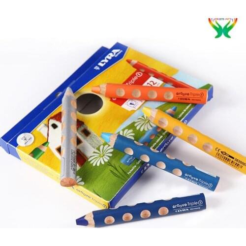 Lyra thick fat hole color pencils, baby painting, improve grip crayon, children coloring stationery supplies, color penil