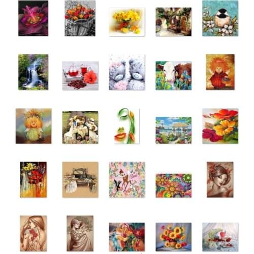 Red flowers 4 cross stitch kit people 18ct 14ct UNprinting11ct count print canvas stitches embroidery DIY handmade needlework