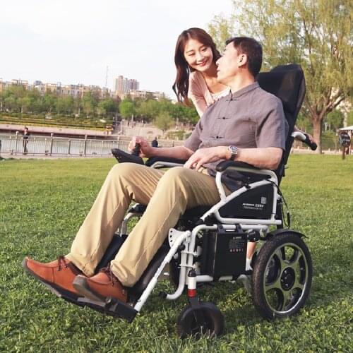 Lightweight lithium battery wheelchair EA6029 electric hand-push wheelchair for disabled elderly