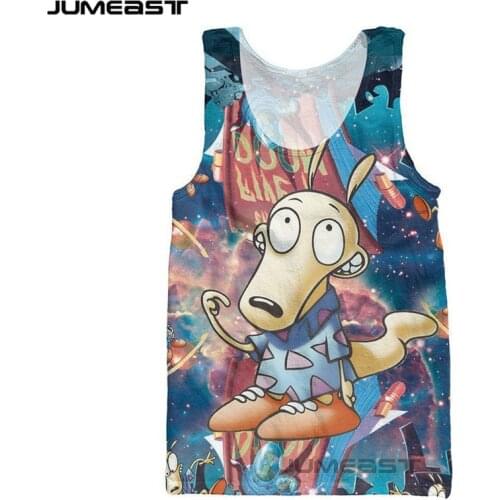 Jumeast Brand Men/Women 3D Printed Vest Rockos modern life Short Sleeve New Fashion Sport Pullover Summer Tank Tops Tees