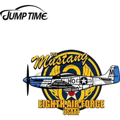 JumpTime 13 x 6.3cm For P-51 Mustang 8th Air Force Car Sticker Scratch-Proof Motorcycle Decal Cartoon Windshield Vinyl Car Wrap