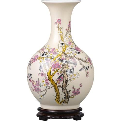 Jingdezhen Ceramic Vase Arrangement Living Room Flower Arrangement New Chinese Home Decoration TV Cabinet Porcelain Vase