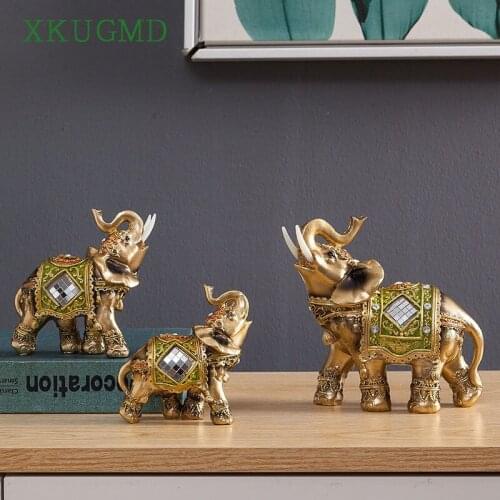 Creative Thailand Resin Elephant Ornaments Crafts Living Room Bedroom Decoration Sculpture Furnishings Home Decor Accessories