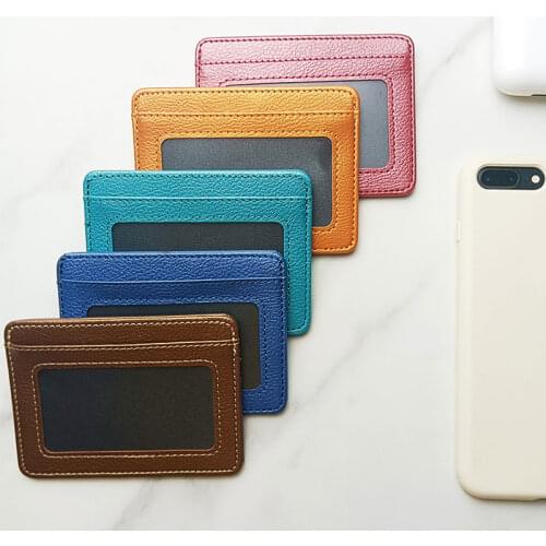 1PC PU Leather Women Men Small Wallet Fashion Slim Multi Slot Bank ID Card Holders Short Purse Ultra-Thin Organizer Case Clip