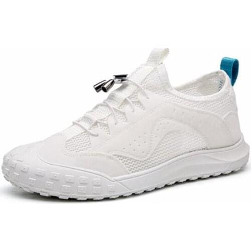 New mens sneakers fashion leather mesh stitching hollow breathable thick-soled non-slip lightweight casual shoes designer