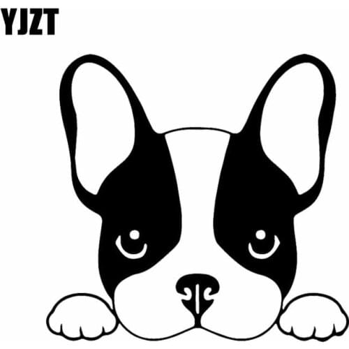 YJZT 13.5X12.8CM Vinyl Decal French Bulldog Dog Puppy Animal Positive Pets Car Stickers Black/Silver C24-1221