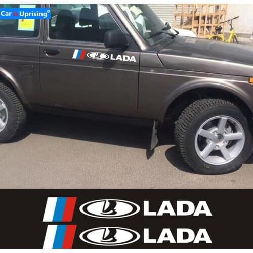 2pcs Car Door Side Stickers Body Decals For Lada Vaz Samara 2110 Niva Kalina Priora Granta Largus Auto Accessories Car Styling