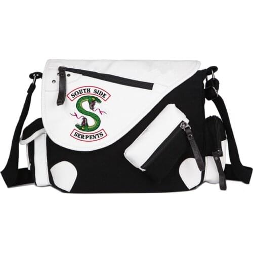 South Side Serpents Shoulder Handbag Bag School Canvas Casual Zipper Crossbody Bags Schoolbag Messenger Bag Gift