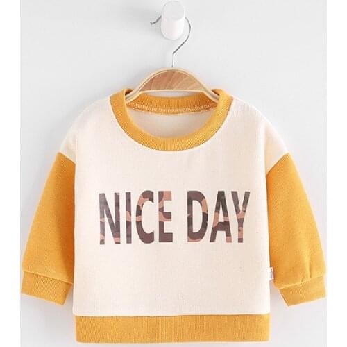 0-4 Years Autumn Clothes Lovely Girls Tops Kids Hoodies Long Sleeve Boys Sweatshirts Toddler Girl T Shirts Cartoon Cotton