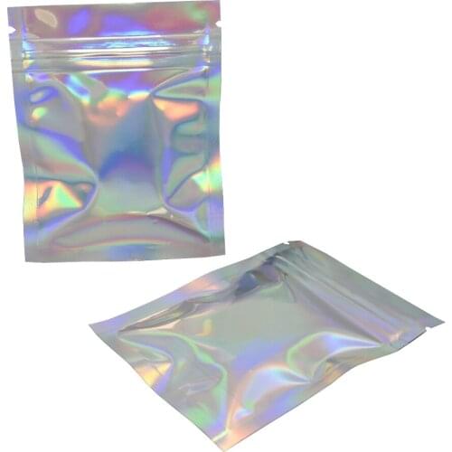 7.5x10cm Laser Heat Seal Aluminum Foil Ziplock Bags Flat Zip Lock Retail Package Bag Mylar Zip Bags 100pcs/lot Free Shipping