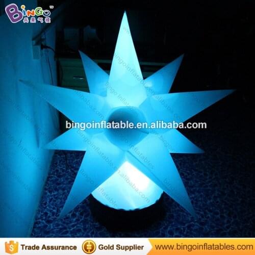 Customized 1.1 Meters LED inflatable stars color change lighting ground type blow up star replica light-up toy