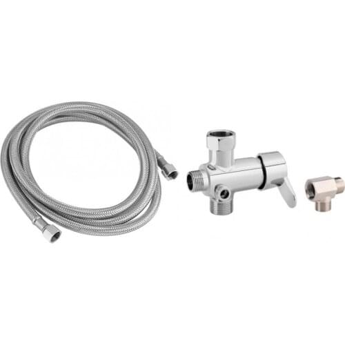 Toilet bidet sprayer Toilet Bidet Attachments Hot/Cold Water Diverter Valve T Shape Adapter Flexible Hose Kit Barthroom