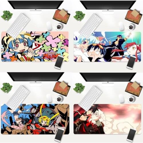 Gurren Lagann anime Gamer Speed Mice Retail Rubber Mousepad Animation XL Large Gamer Keyboard PC Desk Mat Takuo Tablet Mousepads