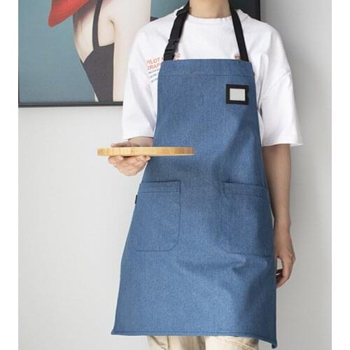 Gray Black Blue Denim Cooking Apron Florist Gardener Work Wear Cafe Barista Bartender Pastry Chef Restaurant Hotel Uniform B27